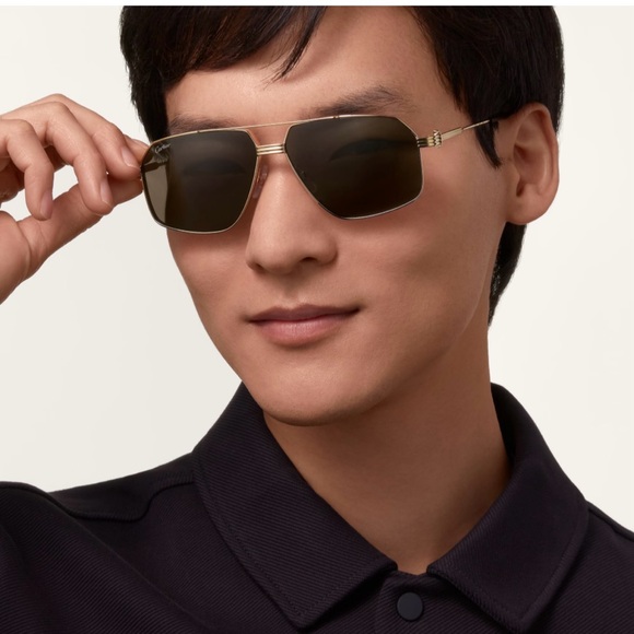 Cartier Men's Metal Aviator Sunglasses - Picture 2 of 9